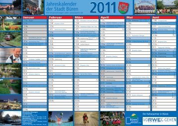 Jahreskalender der Stadt Büren