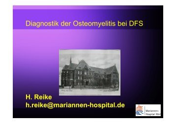 Diagnostik der Osteomyelitis bei DFS