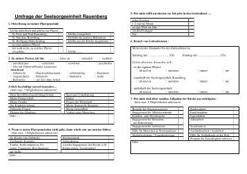 Fragebogen - Seelsorgeeinheit Rauenberg