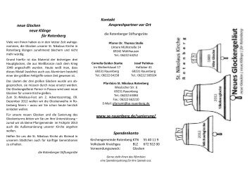 Informationsflyer 2012 zu Glocken und Glockenturm