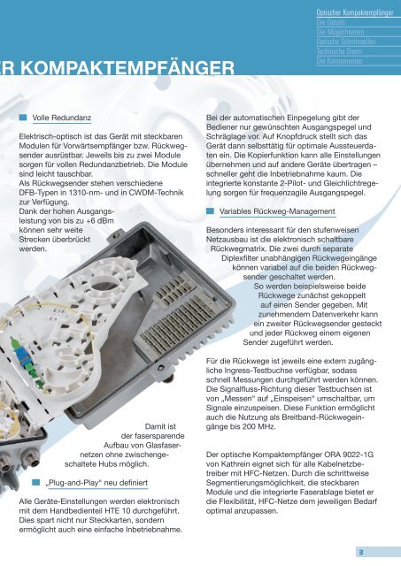 99811890; Optische Kompaktempfaenger ORA 9022-1G  ... - Kathrein