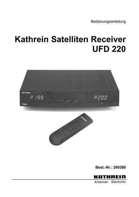 Bedienanleitung Sat-Receiver UFD 220 - Kathrein