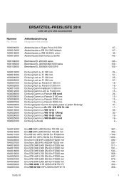 Preisliste Ersatzteil 2010