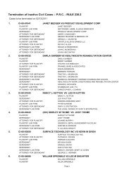 Termination of Inactive Civil Cases -- PRC - RULE 230.2 - Lancaster ...