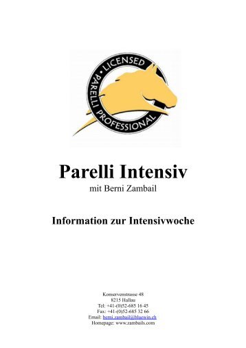 Parelli Intensiv - Berni Zambail