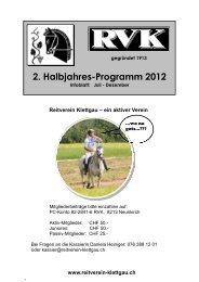 2. Halbjahres-Programm 2012 - beim Reitverein Klettgau!!!