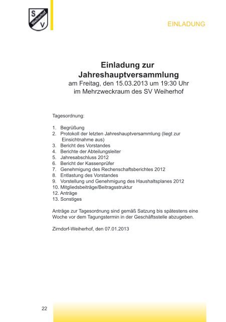 SV Info - SV Weiherhof