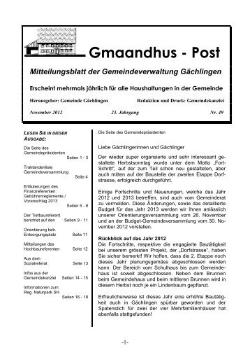 Gmaandhuspost Nr. 49 - Gächlingen