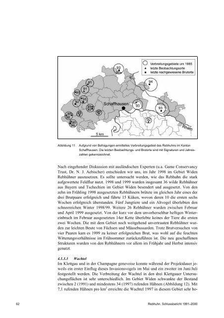 Rebhuhn. Schlussbericht 1991–2000 - BAFU
