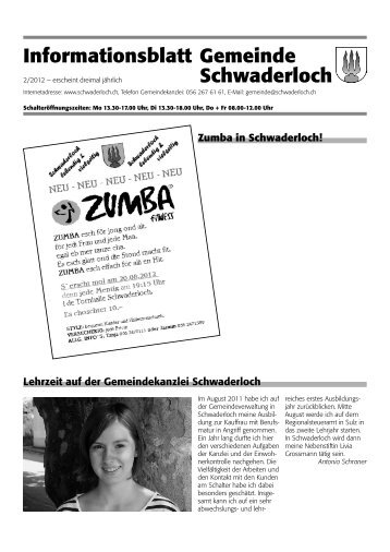 Informationsblatt Gemeinde Schwaderloch