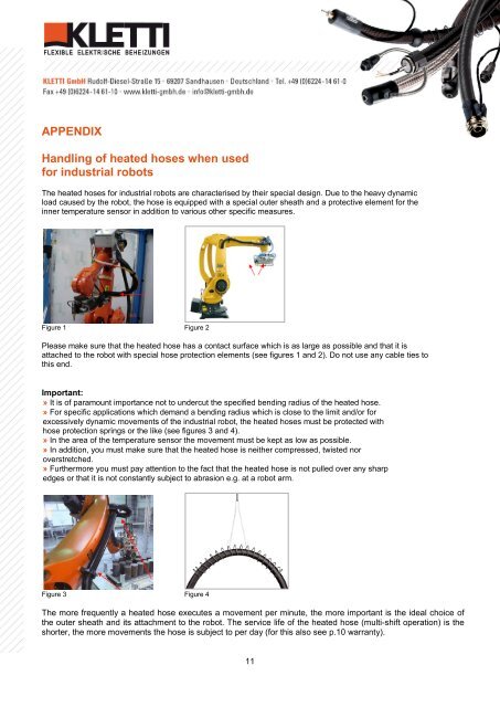 OPERATING INSTRUCTION FOR HEATING HOSES - Kletti GmbH