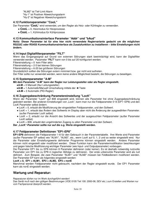 TEMPERATURREGLER-BEGRENZERKOMBINATION ... - Kletti GmbH