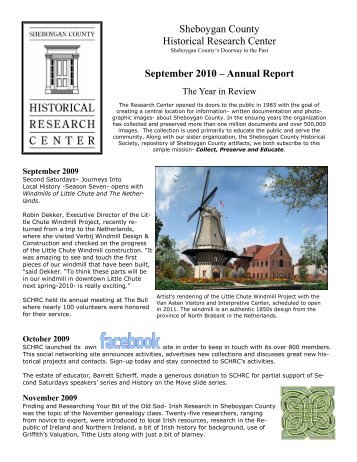 Annual Report - Sheboygan County Historical Research Center