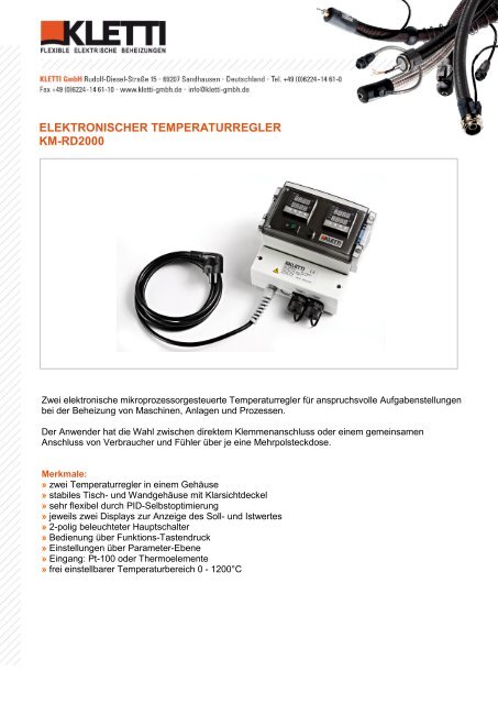 elektronischer temperaturregler km-rd2000 - Kletti GmbH