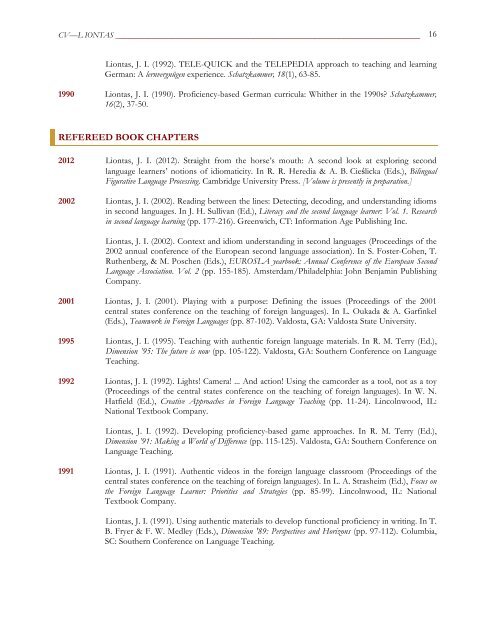 CURRICULUM VITAE - University of South Florida