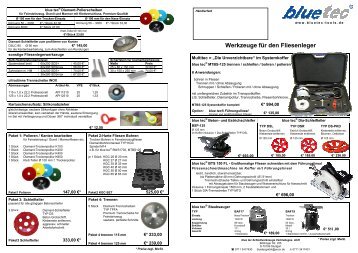 Werkzeuge für den Fliesenleger - Bluetec-tools.de