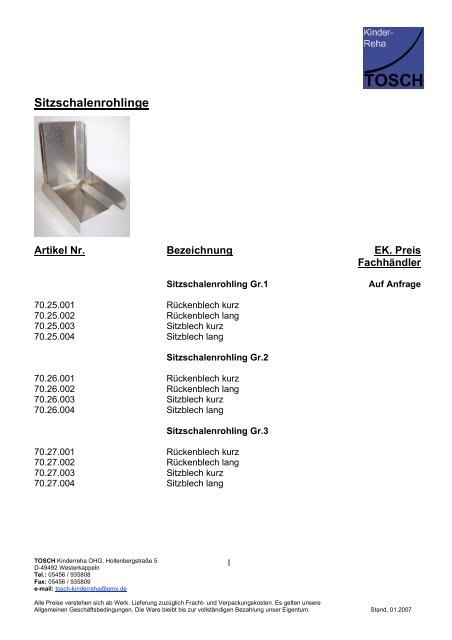 Materialkatalog - TOSCH Kinderreha OHG