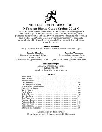 THE PERSEUS BOOKS GROUP Foreign Rights Guide Spring 2012