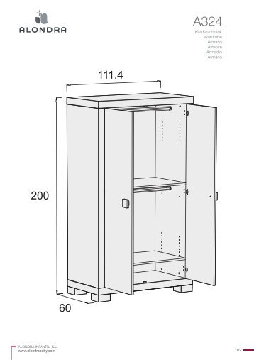 1/2 Kleiderschrank Wardrobe Armario Armoire ... - Alondra Infantil