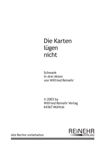 R057 Die Karten lügen nicht - Reinehr-Verlag