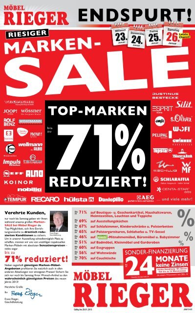 71% reduziert! - Möbel Rieger