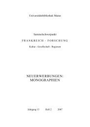 neuerwerbungen - Universitätsbibliothek Mainz - Johannes ...