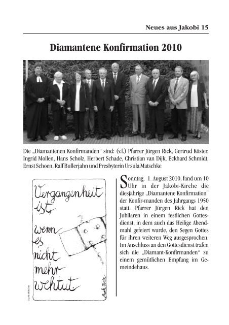 Ausgabe 2 / 2010 - Evangelische Kirchengemeinde Jakobi zu Rheine