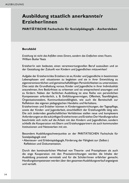 bildungskalender 2012 - Paritätisches Bildungswerk Sachsen-Anhalt