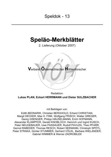 Speläo-Merkblätter - VÖH