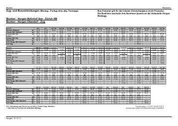 Fahrplan Montag - Freitag 2012 - Bocken