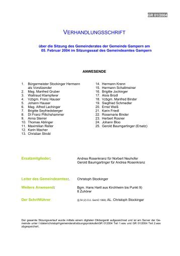 Sitzung vom 05. Feb. 2004 - .PDF - Gemeinde Gampern