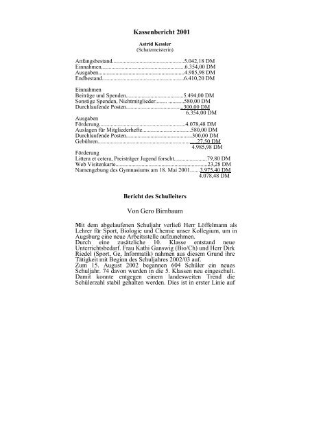 Heft 2 - 2002 (PDF-Datei) - Förderverein Gymnasium Schönberg ...