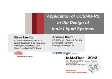 Application of COSMO-RS in the Design of Ionic Liquid ... - SFGP