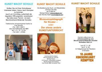 KUNST MACHT SCHULE KUNST MACHT SCHULE ...