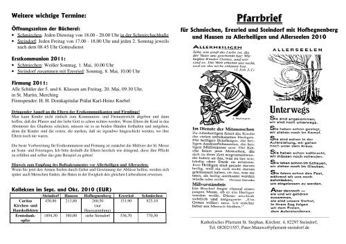 Pfarrbrief zu Allerheiligen u. Allerseelen 2010 - VG Mering