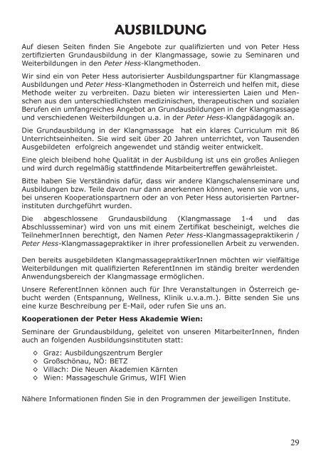 Jahresprogramm 2013 PDF Download - Peter Hess Akademie Wien