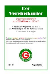 Vereinskurier Nr.83 vom August 2012 - TSV Gülzow von 1920 e.V.