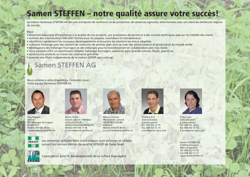 vous trouvez le catalogue de la maison - Samen Steffen AG