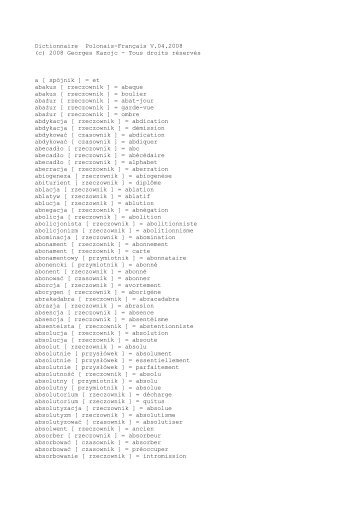 Dictionnaire Polonais-Français V - slowniki.org.pl