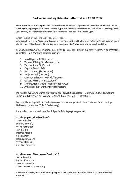 Vollversammlung 09.01.2012.pdf - Kita Stadtelternrat Hildesheim