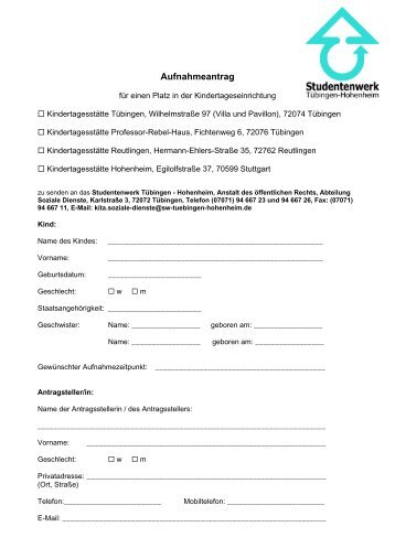 aufnahmeantrag-kita - Studentenwerk Tübingen-Hohenheim