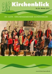 Kirchenblick Nr. 56 - Winter 2012 - Kirchengemeinde Schönwalde