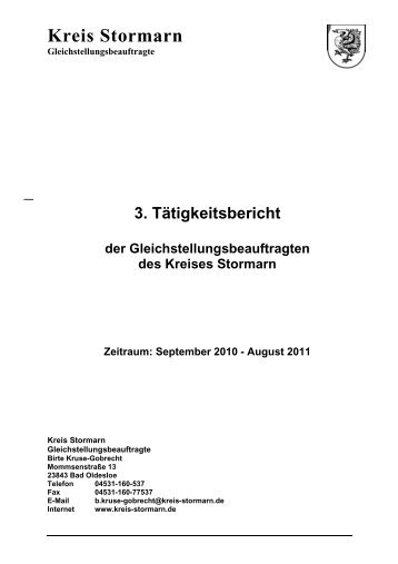 3. Tätigkeitsbericht der Gleichstellungsbeauftragten ... - Kreis Stormarn