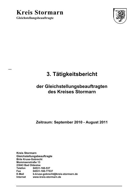 3. Tätigkeitsbericht der Gleichstellungsbeauftragten ... - Kreis Stormarn