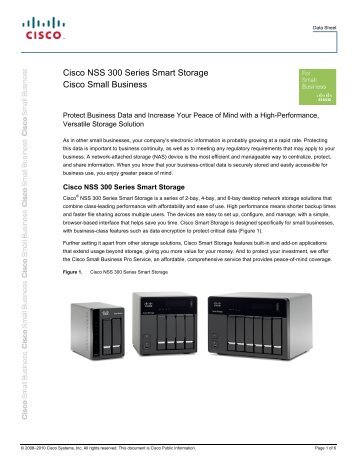 Cisco NSS 300 Series Smart Storage Cisco Small Business