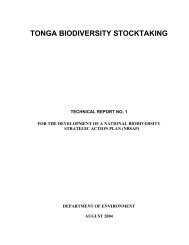 TONGA BIODIVERSITY STOCKTAKING - SPREP