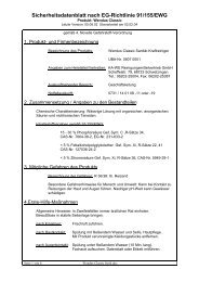 Sicherheitsdatenblatt nach EG-Richtlinie 91/155/EWG - KA-WE GmbH