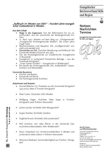Notizen Nachrichten Termine - Evangelischer Stadtkirchenverband ...