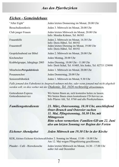 März/April/Mai 2008 - Evangelische Kirchengemeinde Krombach
