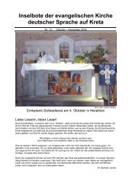 Inselbote der evangelischen Kirche deutscher Sprache auf Kreta